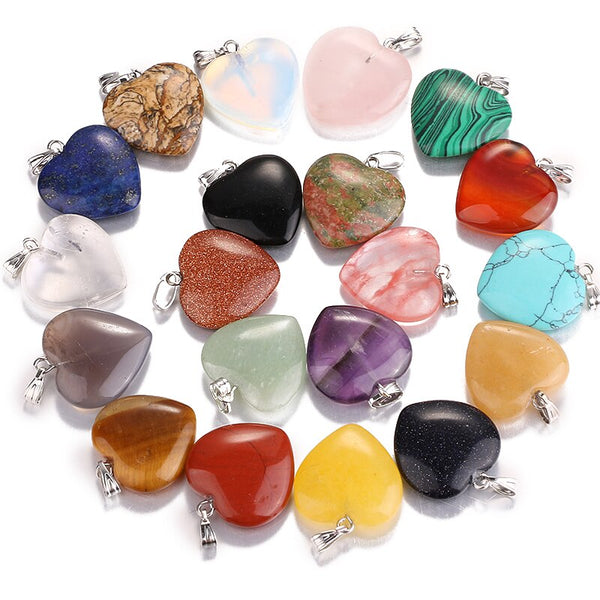 Mixed Crystal Heart Pendants-ToShay.org