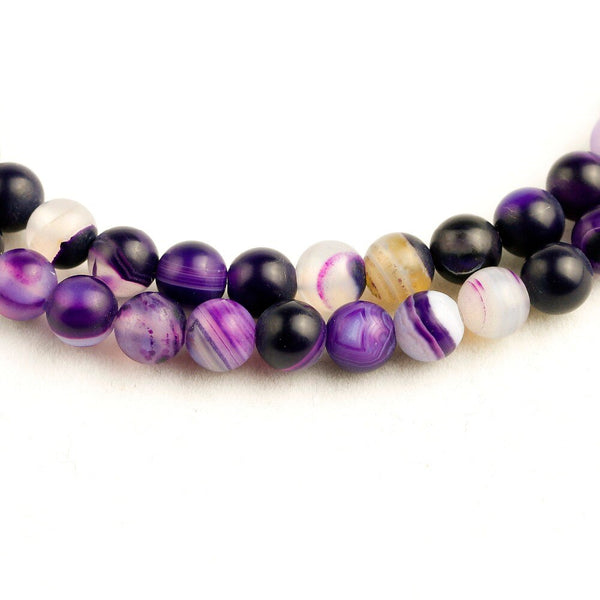 Purple Stripe Agate Prayer Beads-ToShay.org