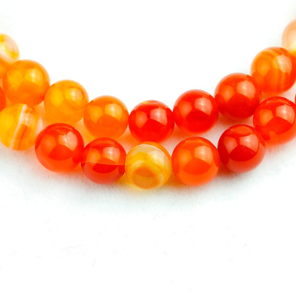 Orange Stripe Onyx Mala Beads-ToShay.org