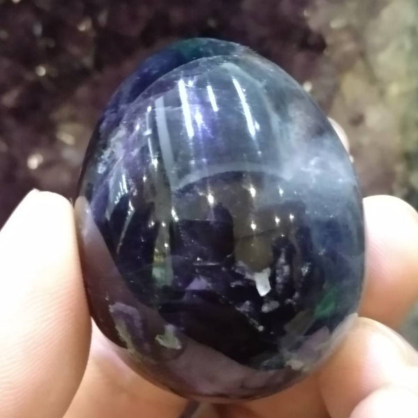 Purple Stripe Fluorite Egg-ToShay.org