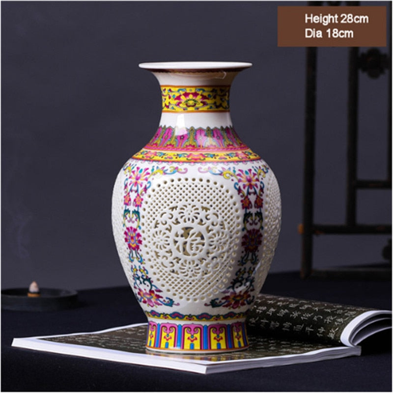 Jingdezhen Ceramic Hollow Vase-ToShay.org