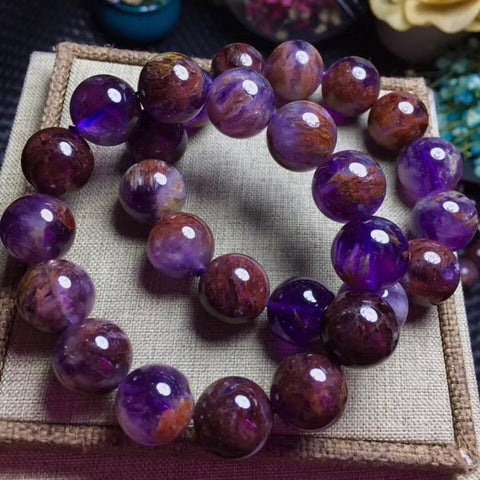 Purple Phantom Quartz Bead Bracelet-ToShay.org