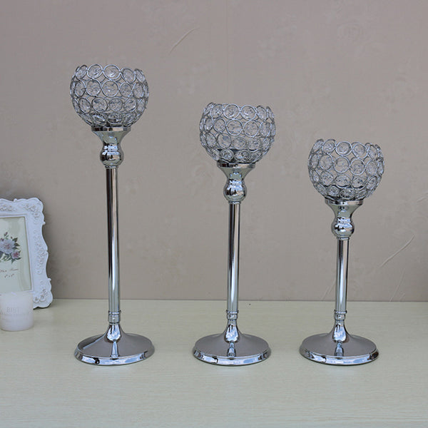 Silver Crystal Tealight Holders-ToShay.org
