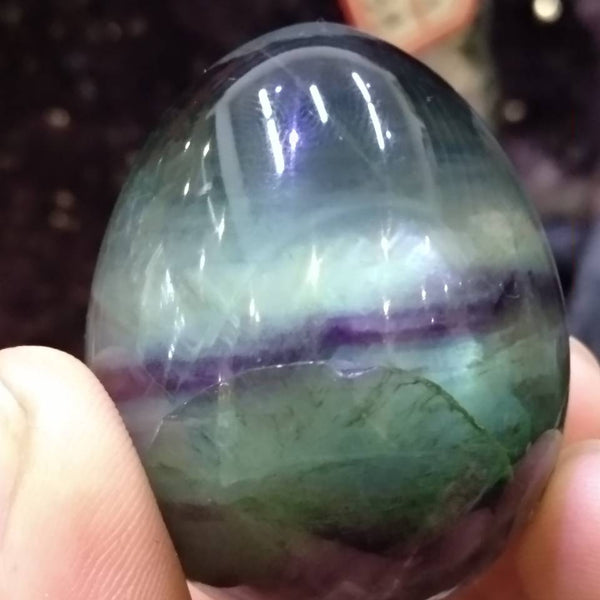 Purple Stripe Fluorite Egg-ToShay.org