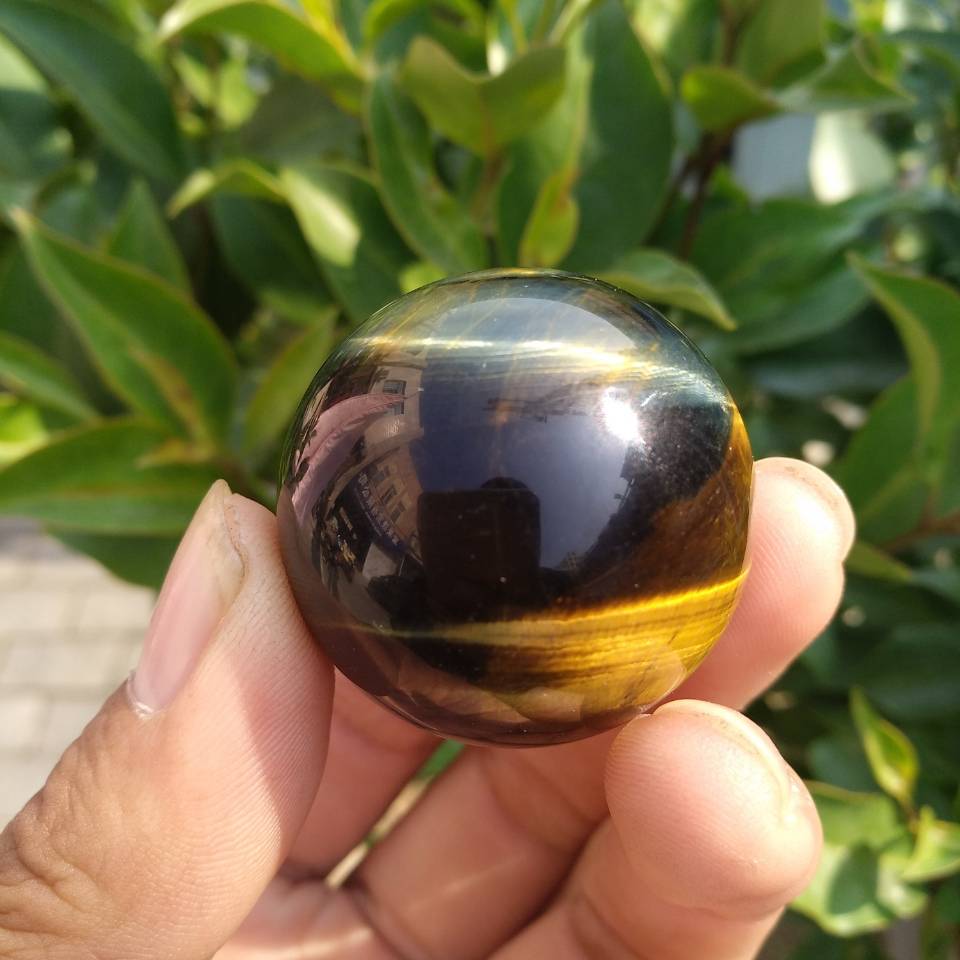 Gold Blue Tiger Eye Ball-ToShay.org