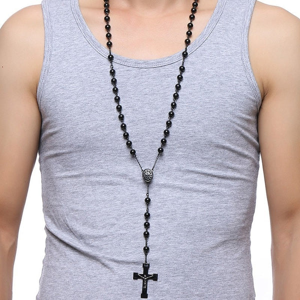 Black Steel Rosary Beads-ToShay.org