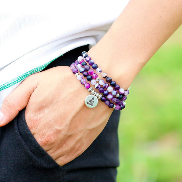 Purple Stripe Agate Prayer Beads-ToShay.org