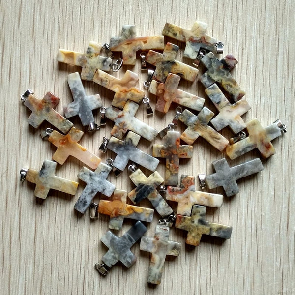 Mixed Crystal Cross Pendants-ToShay.org