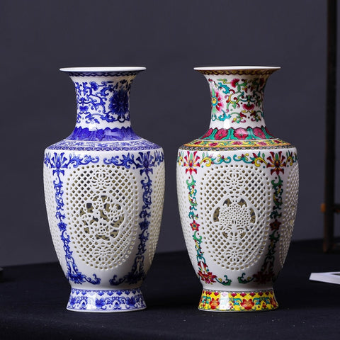 Jingdezhen Ceramic Hollow Vase-ToShay.org