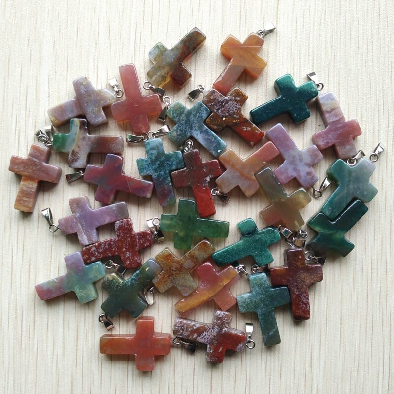 Mixed Crystal Cross Pendants-ToShay.org