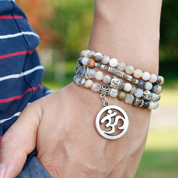 Bamboo Leaves Onyx Bracelet-ToShay.org