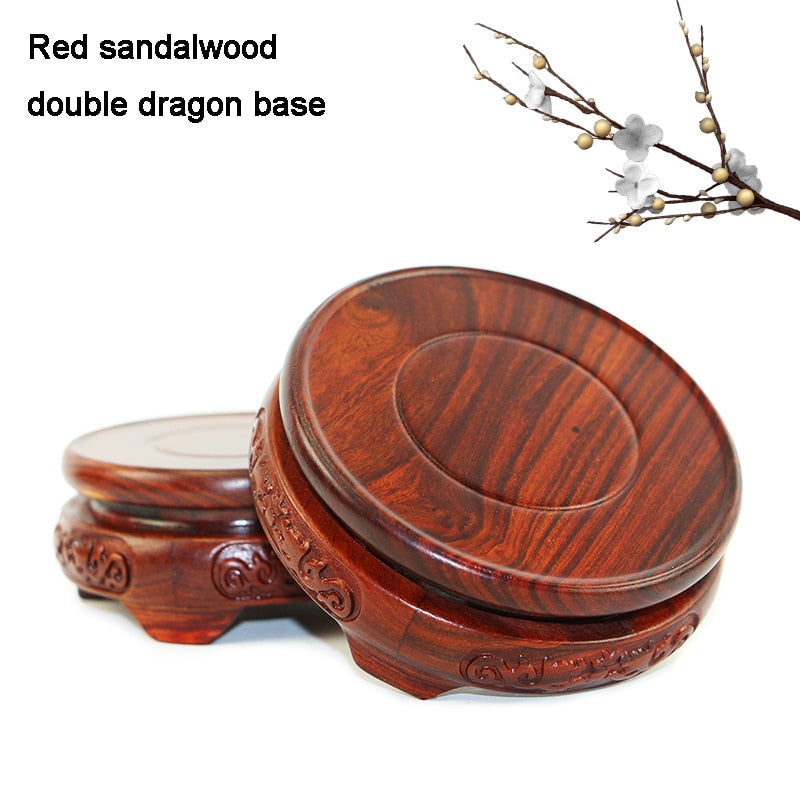 Red Sandalwood Double Dragon Base-ToShay.org