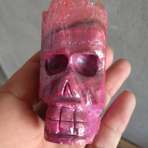 Pink Rainbow Aura Cluster Skull-ToShay.org