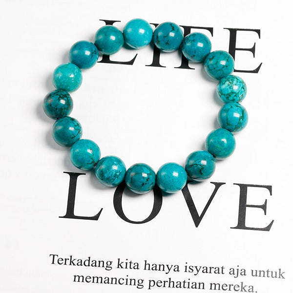 Blue Turquoise Bead Bracelet-ToShay.org