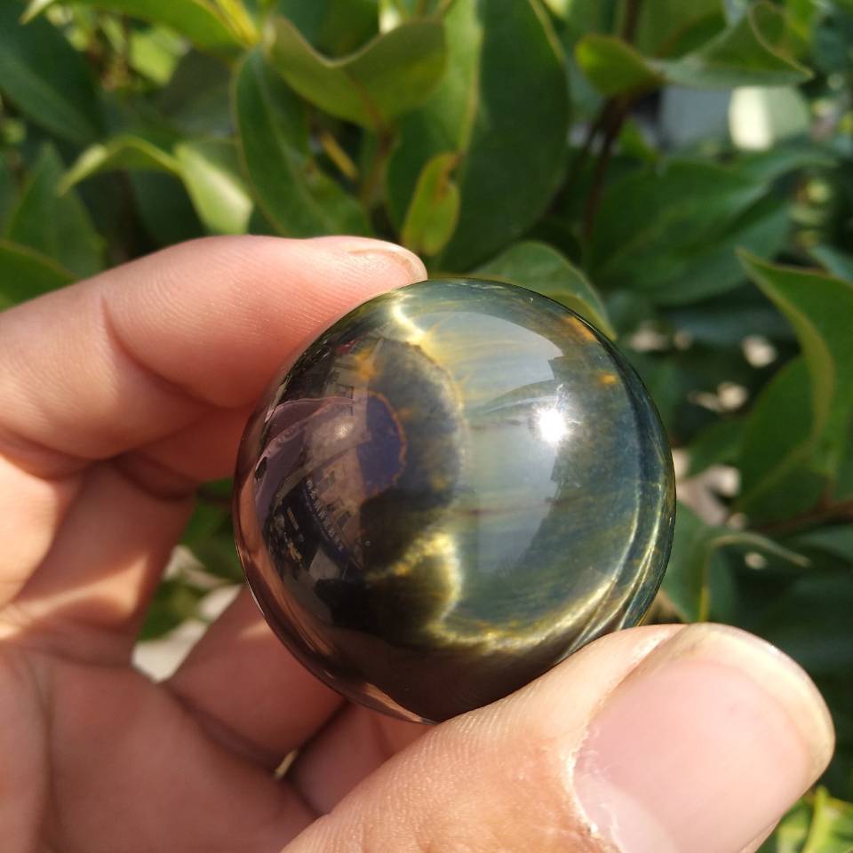 Gold Blue Tiger Eye Ball-ToShay.org