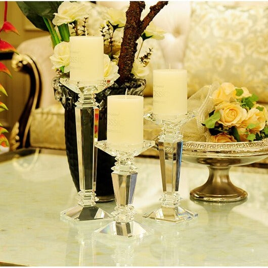 Clear Glass Candle Stands-ToShay.org