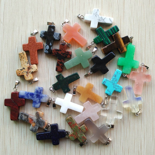 Mixed Crystal Cross Pendants-ToShay.org