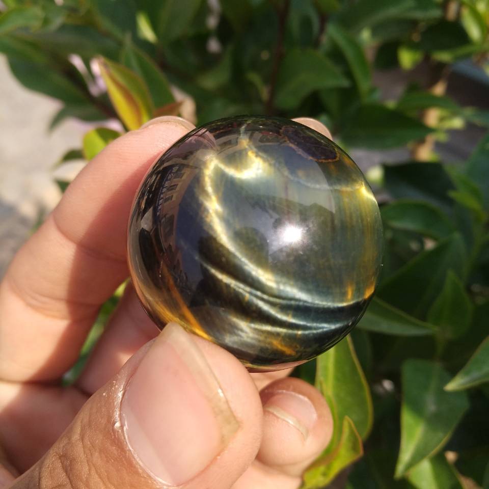 Gold Blue Tiger Eye Ball-ToShay.org