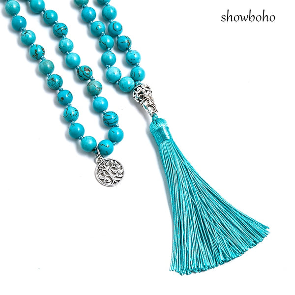 Blue Turquoise Mala Beads-ToShay.org