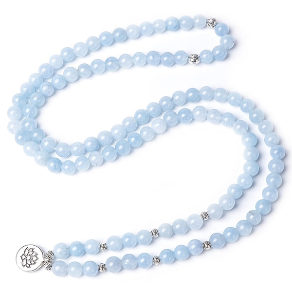 Blue Aquamarine Mala Beads-ToShay.org