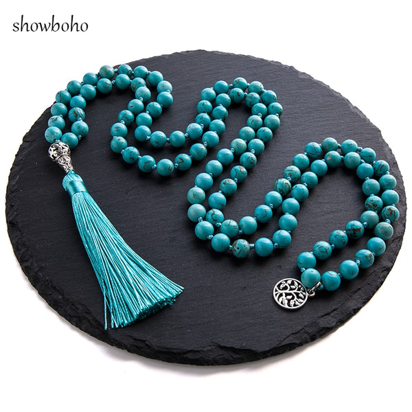 Blue Turquoise Mala Beads-ToShay.org