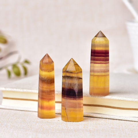 Yellow Fluorite Crystal Wands-ToShay.org