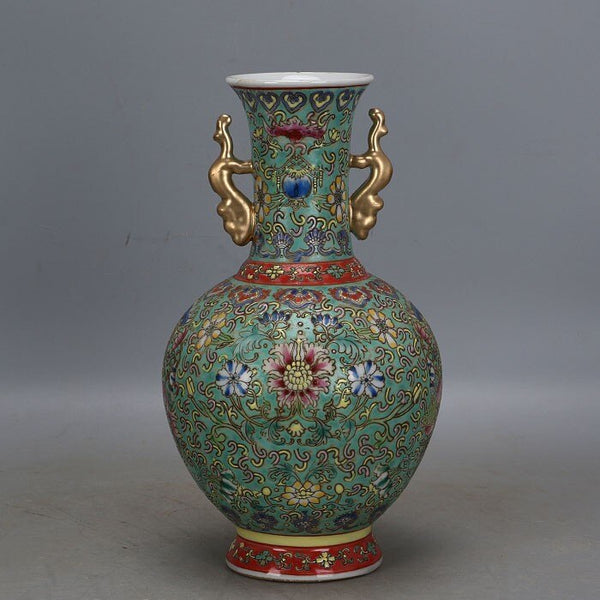 Qing Qianlong Enamel Vase-ToShay.org