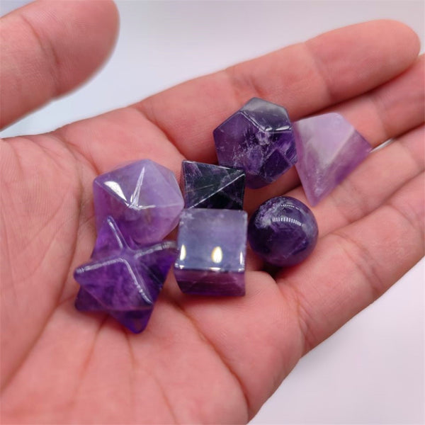 Purple Amethyst Platonic Solids-ToShay.org