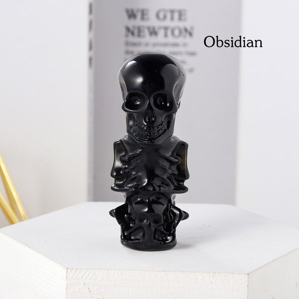 Black Obsidian Skull Statue-ToShay.org