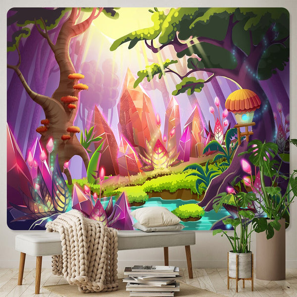 Mushroom Forest Tapestry-ToShay.org