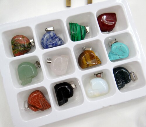 Mixed Crystal Skull Pendants-ToShay.org