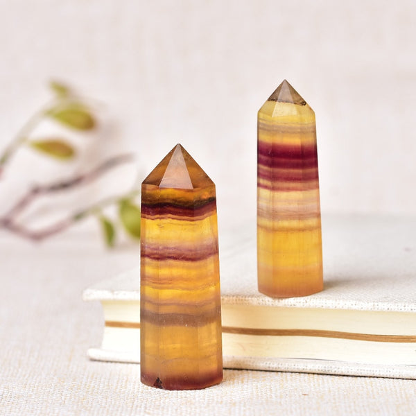 Yellow Fluorite Crystal Wands-ToShay.org