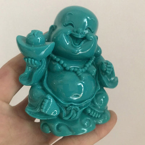 Blue Turquoise Laughing Buddha-ToShay.org