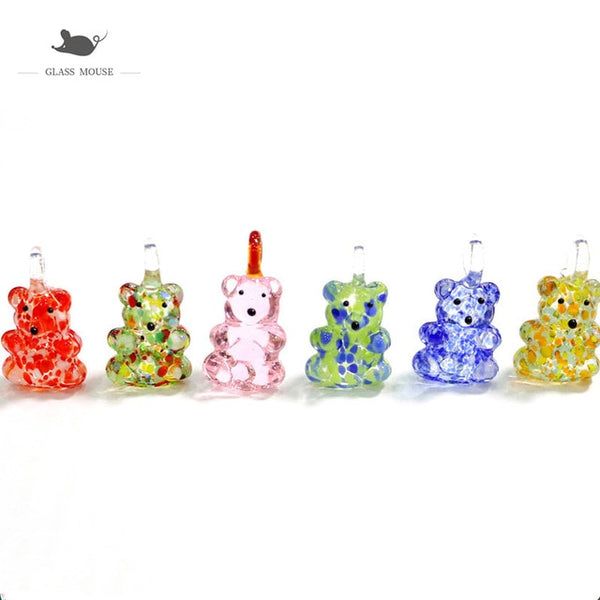 Mixed Glass Bear Pendants-ToShay.org