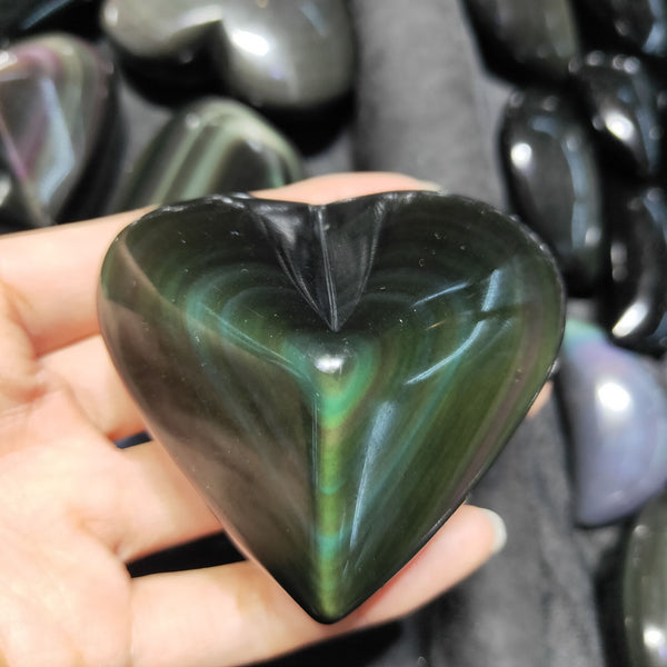 Black Obsidian Rainbow Heart-ToShay.org