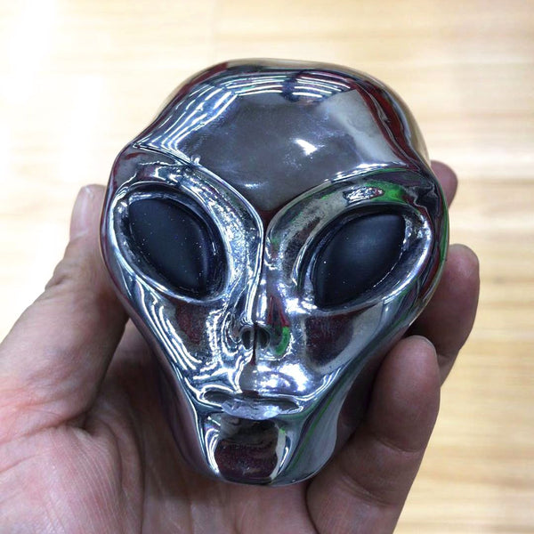 Silver Terahertz Alien Skull-ToShay.org