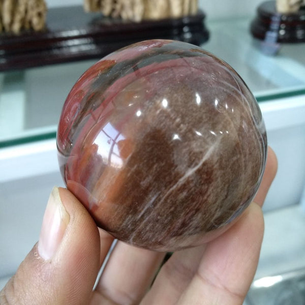 Red Petrified Wood Stone Ball-ToShay.org