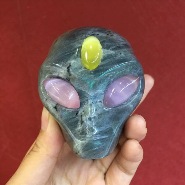 Blue Labradorite Alien Skull-ToShay.org