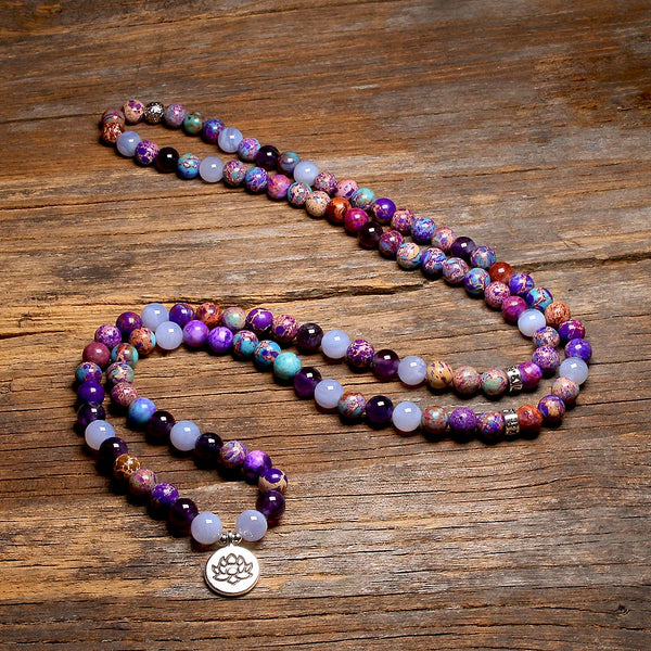 Purple Agate Mala Beads-ToShay.org