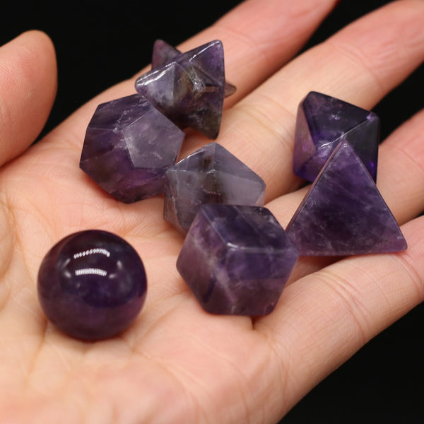 Purple Amethysts Platonic Solids-ToShay.org