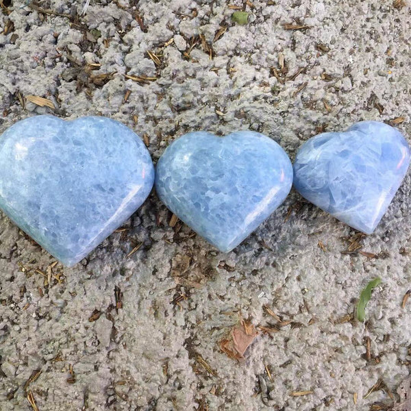 Blue Celestite Quartz Hearts-ToShay.org