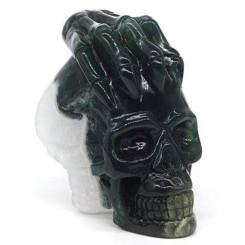 Green Moss Agate Claw Skull-ToShay.org