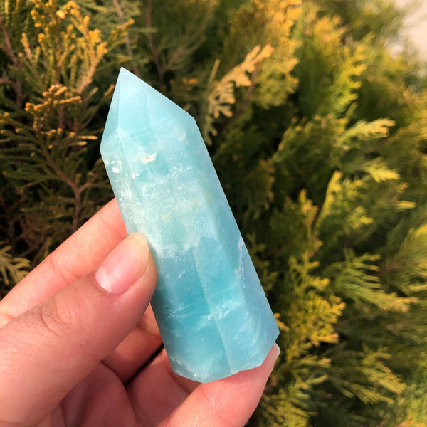 Blue Calcite Crystal Wand-ToShay.org