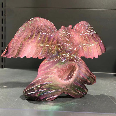 Pink Aura Crystal Owl-ToShay.org