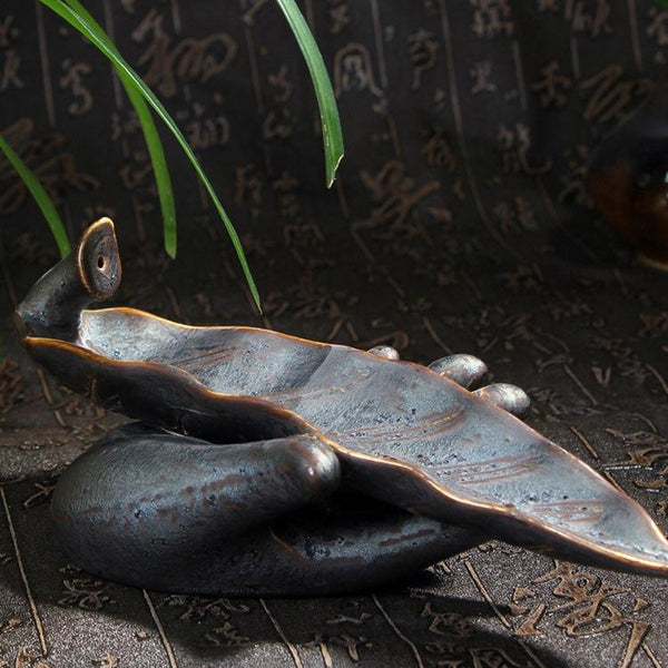 Buddha Hand Lotus Leaf Incense Holder-ToShay.org