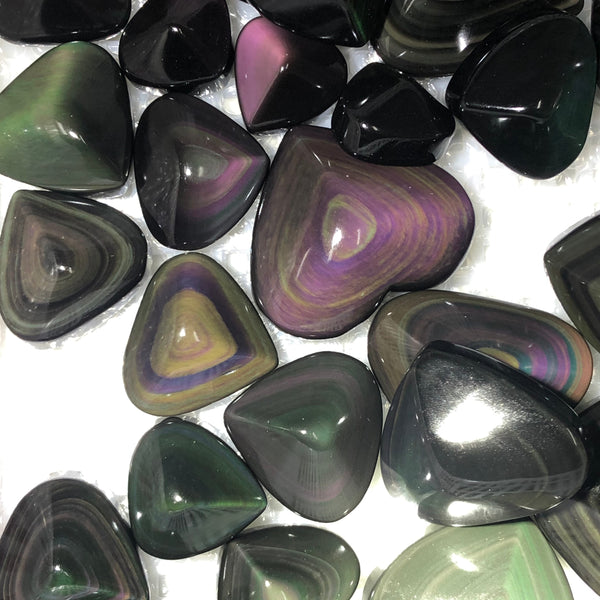 Rainbow Obsidian Cats Eye Heart-ToShay.org