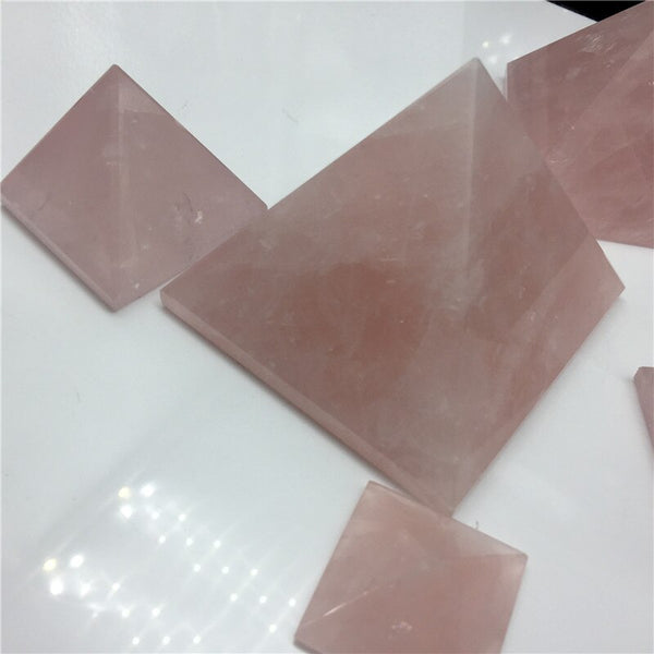 Pink Rose Quartz Crystal Pyramids-ToShay.org
