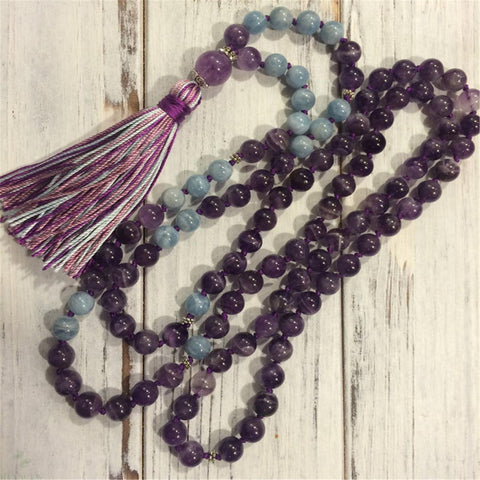 Purple Amethyst Mala Beads-ToShay.org