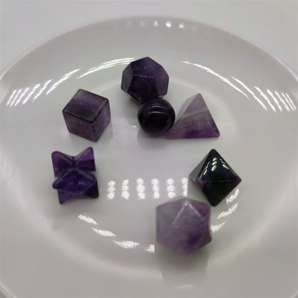 Purple Amethyst Platonic Solids-ToShay.org