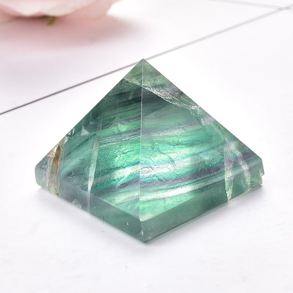 Rainbow Fluorite Quartz Pyramid-ToShay.org